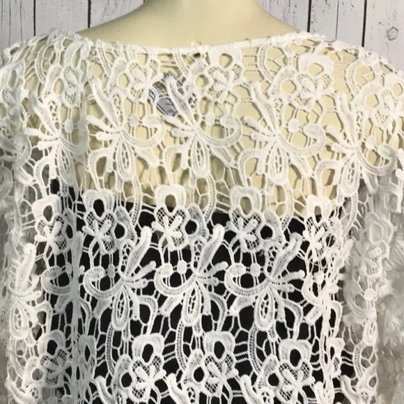Blanc du Nil lace crochet long sleeve top - Picture 2 of 8